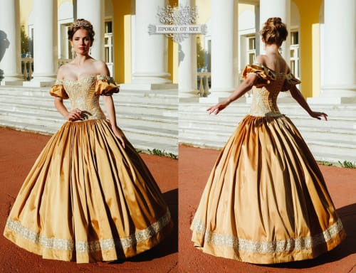 Аренда платья Бальное платье "Тёмное золото" в Москве — Прокат от Кет