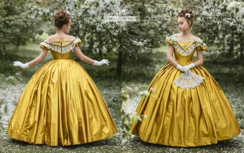 Аренда платья Бальное платье "Шафран" в Москве — Прокат от Кет