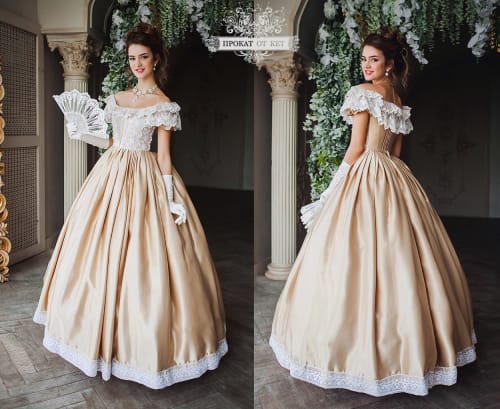 Аренда платья Бальное платье "Золотое время" в Москве — Прокат от Кет