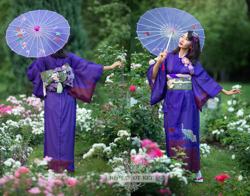 Аренда платья Кимоно «Фиолетовый павлин» в Москве — Прокат от Кет