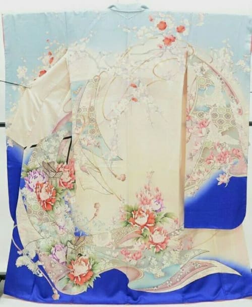 Аренда платья Кимоно «Пионы на голубом» в Москве — Прокат от Кет