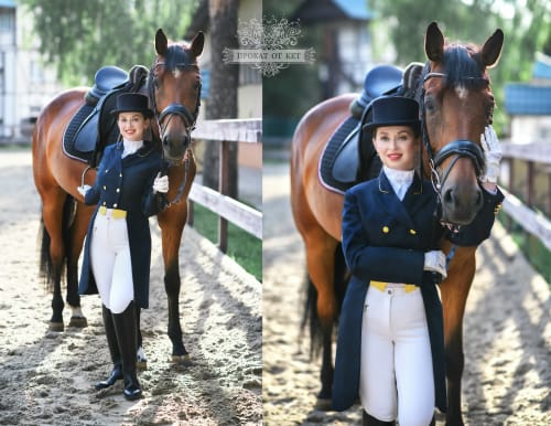 Аренда платья Фрак для верховой езды «Синий» в Москве — Прокат от Кет