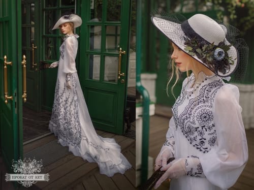 Аренда платья Прогулочная шляпа с цветами в Москве — Прокат от Кет