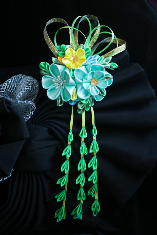 Аренда платья Канзаши «Мятный сад» в Москве — Прокат от Кет