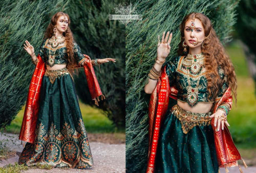 Аренда платья Комплект из юбки и топа в зелёном звете, Индия в Москве — Прокат от Кет