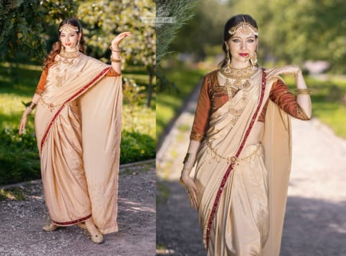 Аренда платья Шёлковое сари, оттенок Молоко в Москве — Прокат от Кет