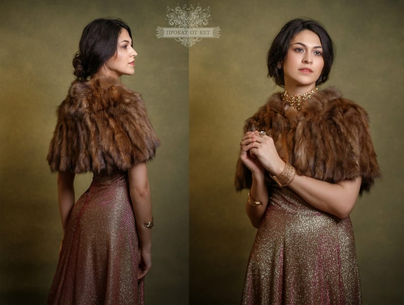 Овальная горжетка из тёмного соболя - фото 1