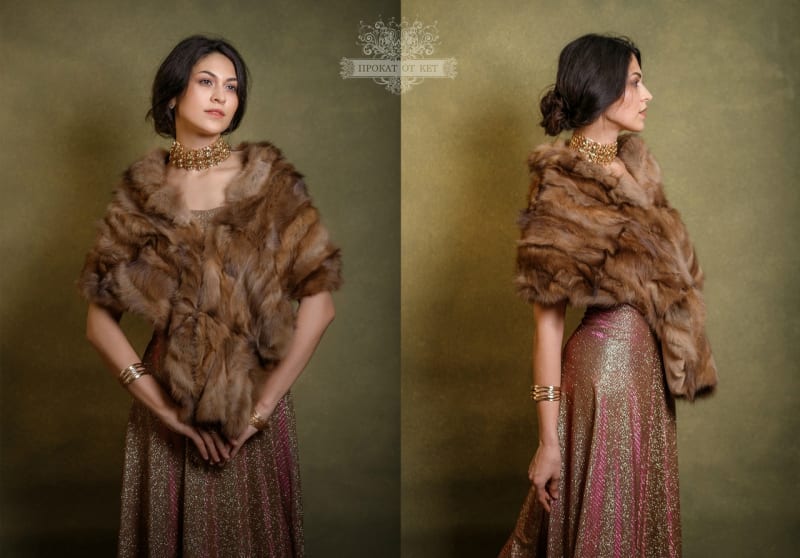 Длинная горжетка из светлого соболя - фото 1