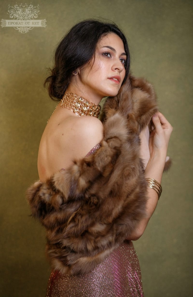 Длинная горжетка из светлого соболя - фото 2