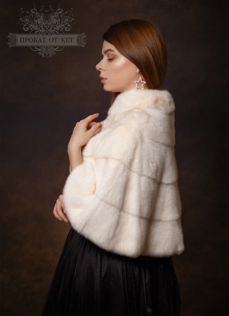 Горжетка из норки молочного цвета - фото 1