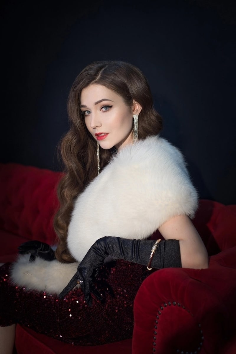 Горжетка из песца айвори с муфтой - фото 3