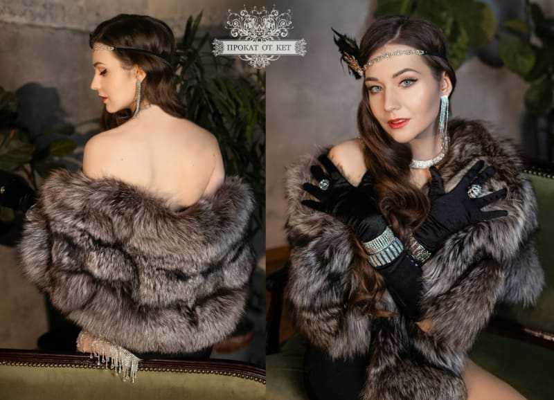 Широкая горжетка из чернобурой лисы - фото 1