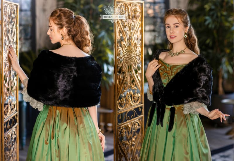 Горжетка из чёрной норки с хвостиками - фото 1