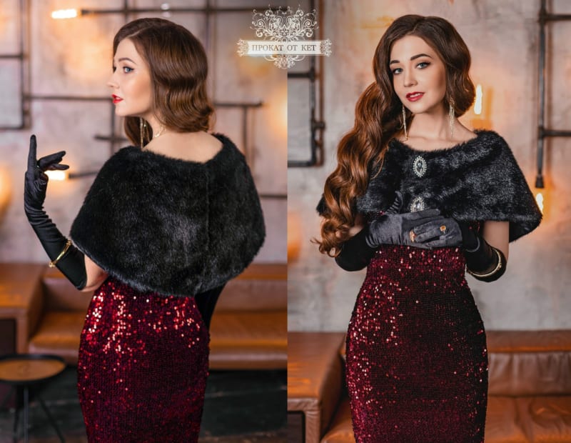 Горжетка из искусственного меха "Тёмный шоколад" - фото 1