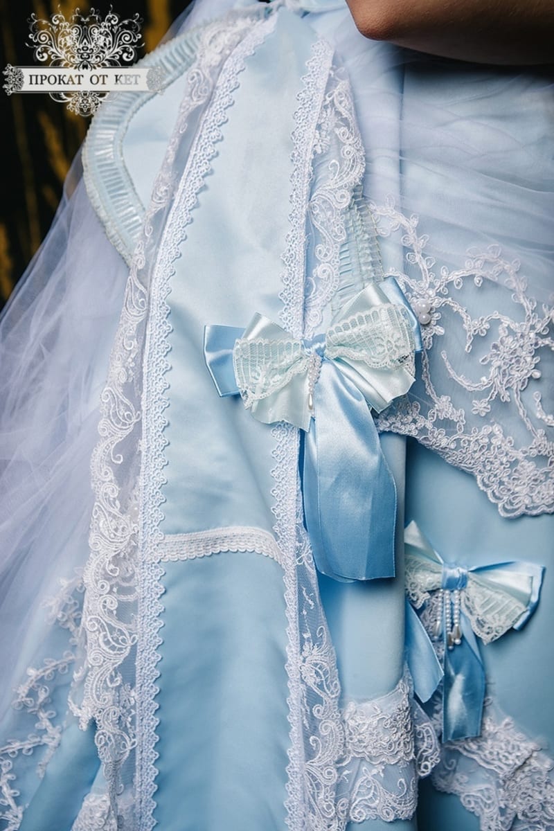 Бальное платье "Голубой турнюр" - фото 5