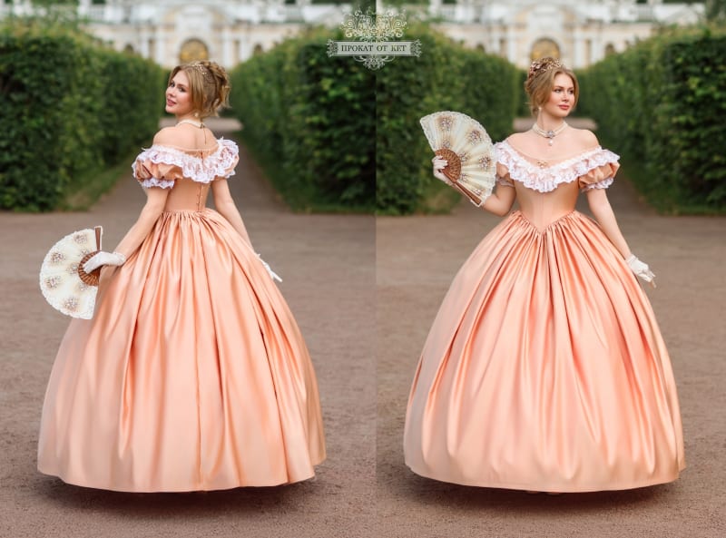 Бальное платье "Нежный персик" - фото 1