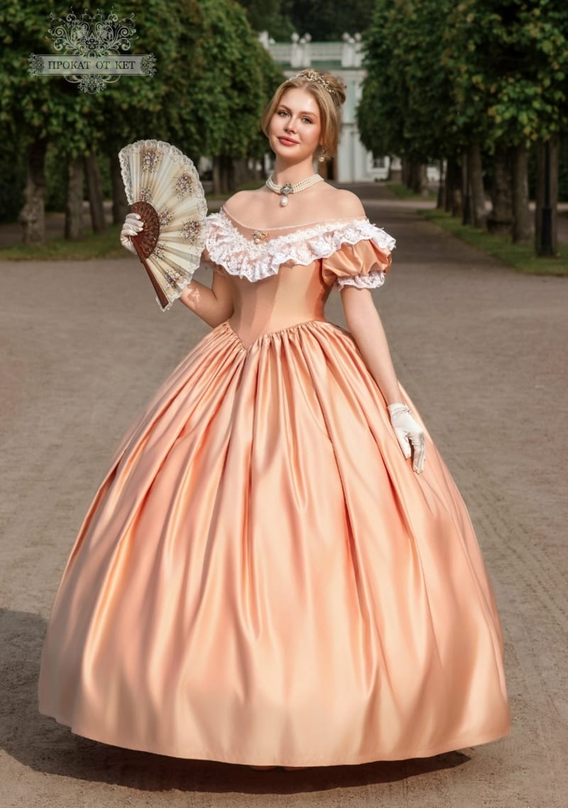 Бальное платье "Нежный персик" - фото 5