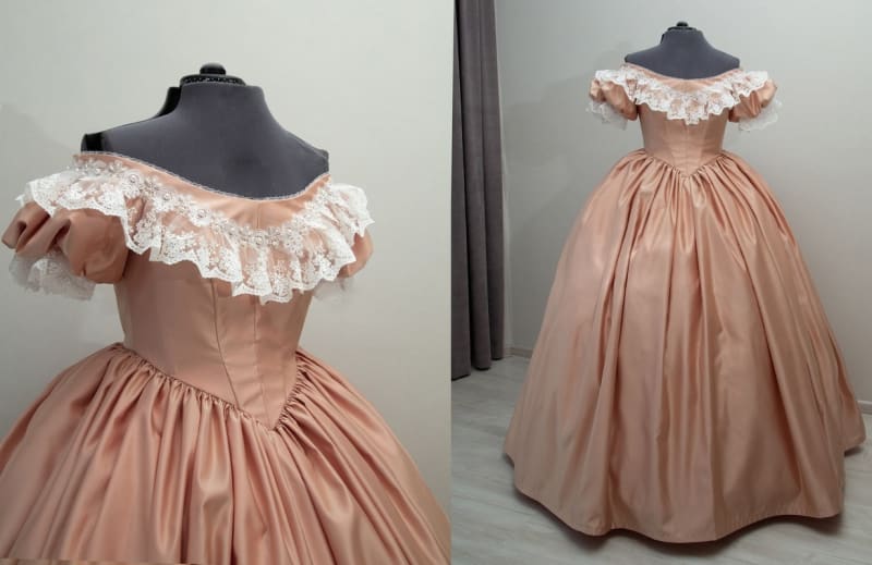 Бальное платье "Нежный персик" - фото 9