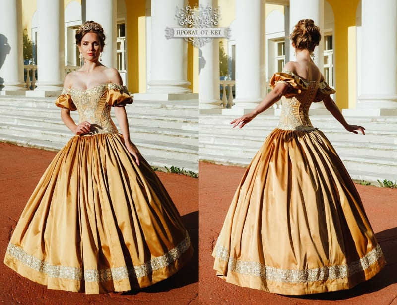 Бальное платье "Тёмное золото" - фото 1