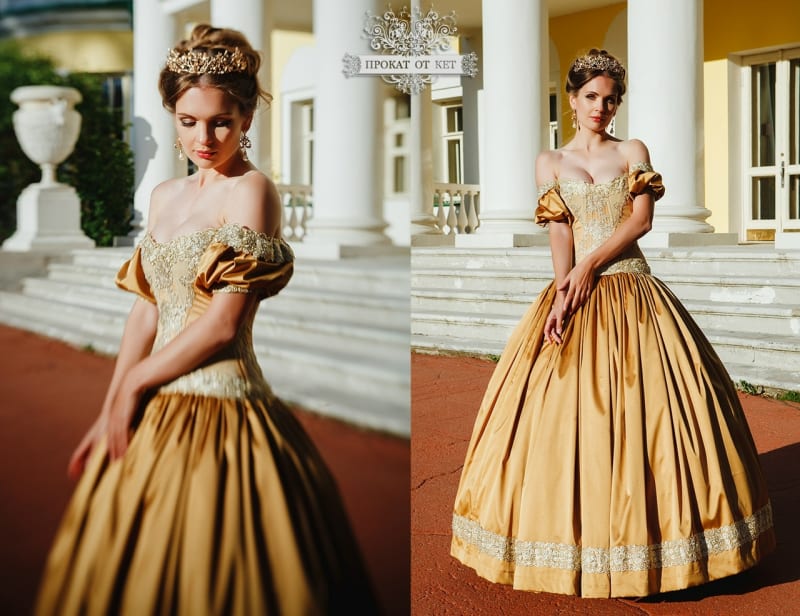 Бальное платье "Тёмное золото" - фото 2