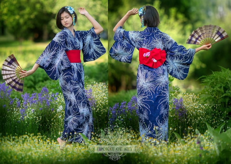 Винтажная хлопковая юката - фото 1