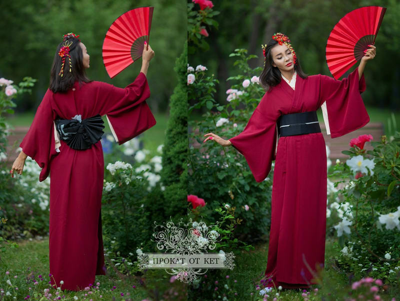 Кимоно «Тёмно-бордовое» - фото 1