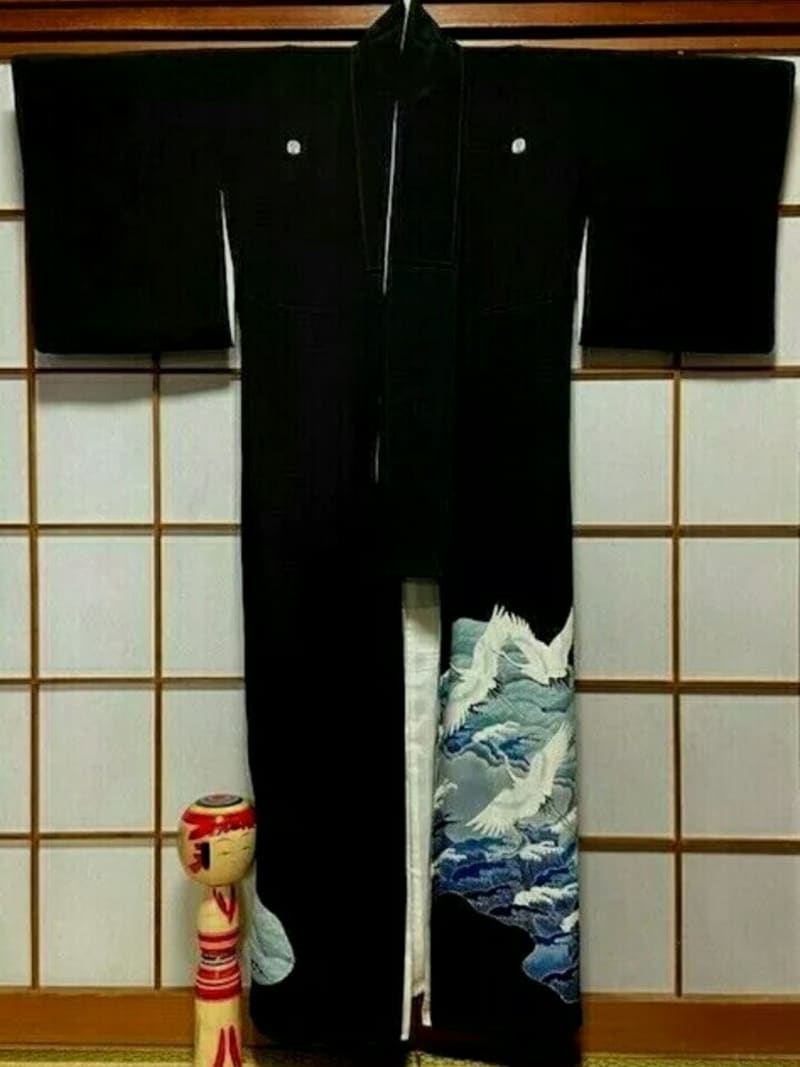 Кимоно «Журавли и волны» - фото 1