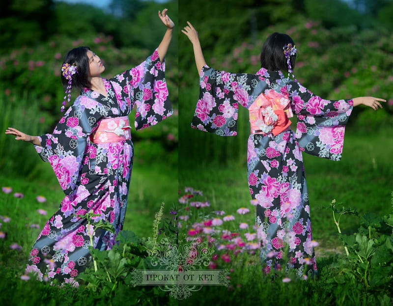 Винтажная хлопковая юката - фото 1