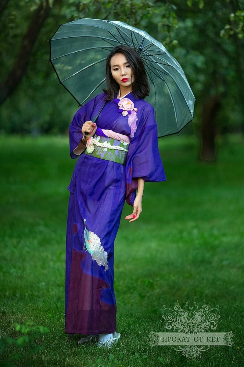 Кимоно «Фиолетовый павлин» - фото 5