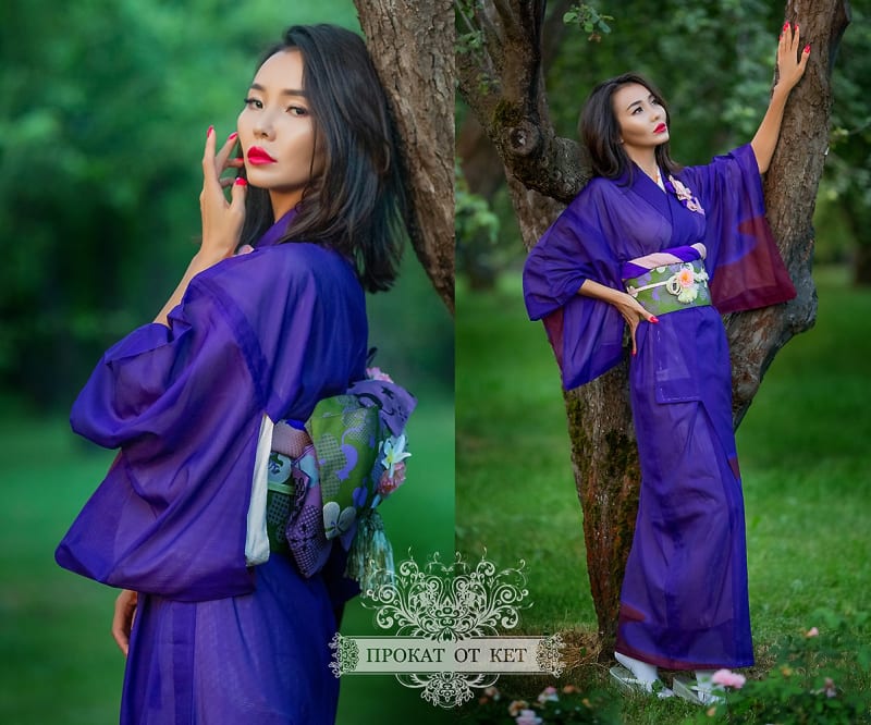 Кимоно «Фиолетовый павлин» - фото 6