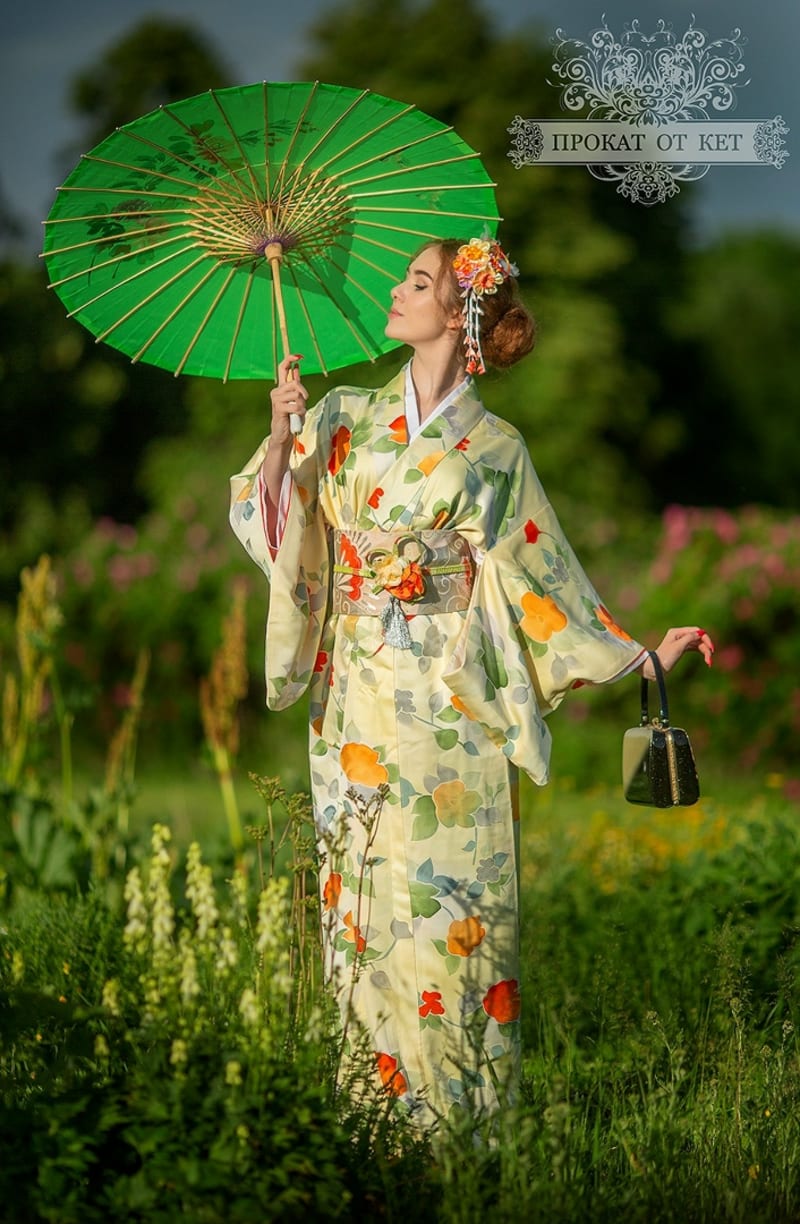 Нежное летнее кимоно-томесоде из Японского шёлка - фото 4