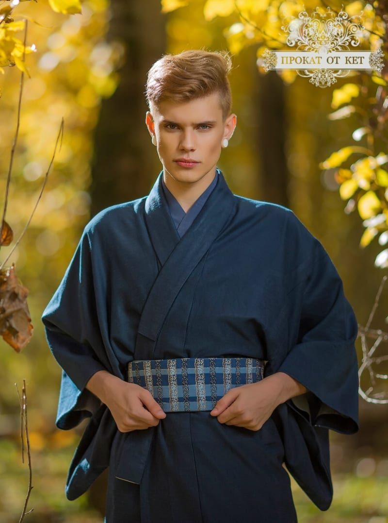 Мужское кимоно "Синее" - фото 2