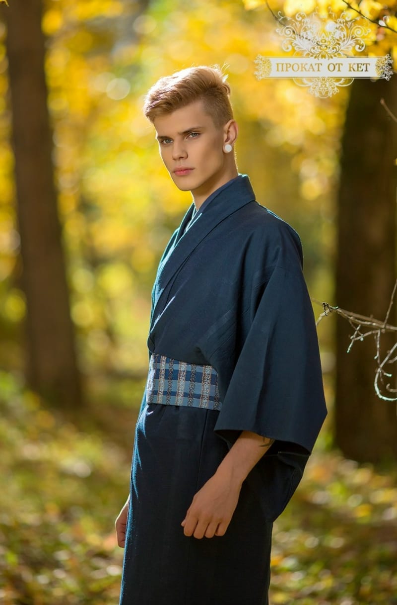 Мужское кимоно "Синее" - фото 3