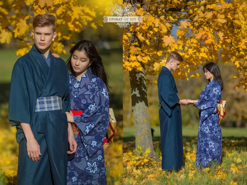 Мужское кимоно "Синее" - фото 4