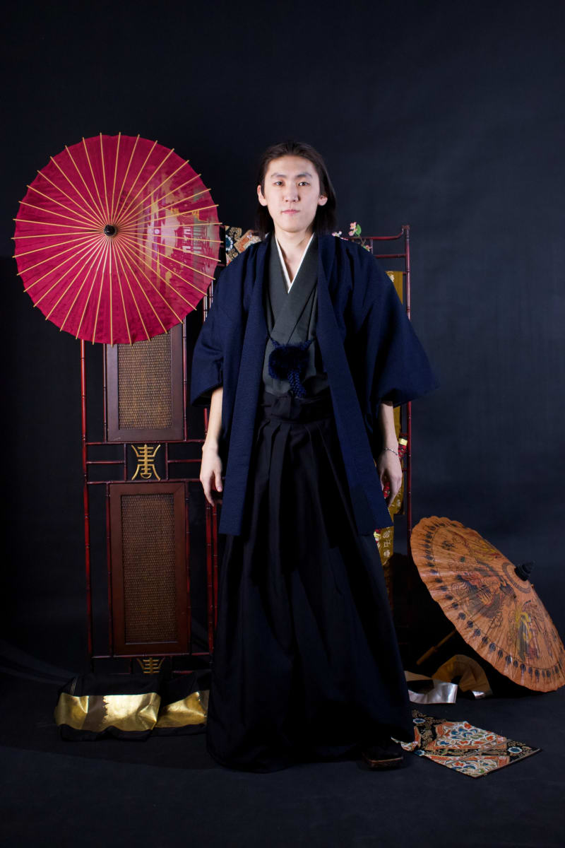 Шёлковое хаори "Синее" - фото 1