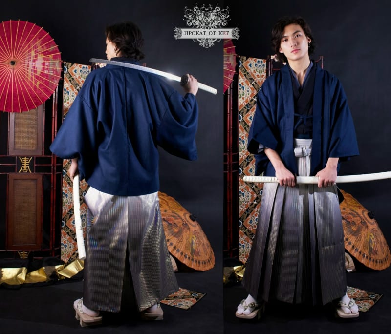 Мужская Хакама "Серебристо-фиолетовая" - фото 2