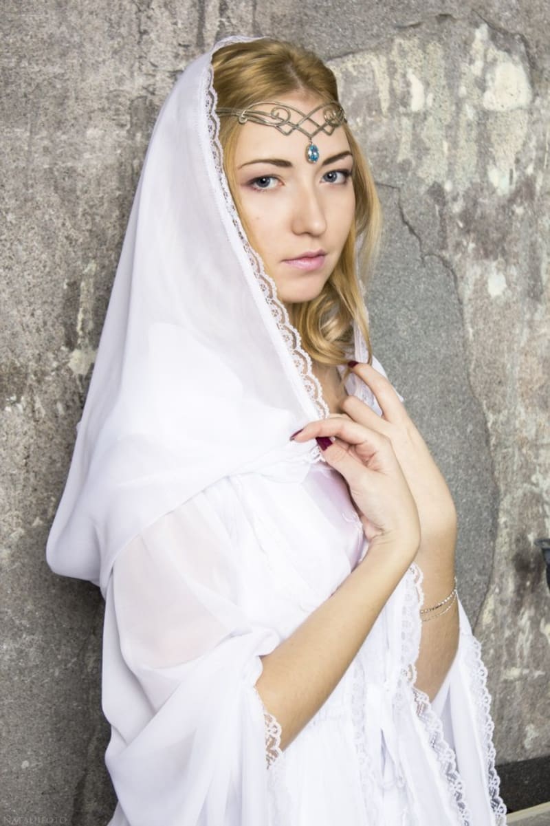 Диадема «С голубым подвесным камнем» - фото 2