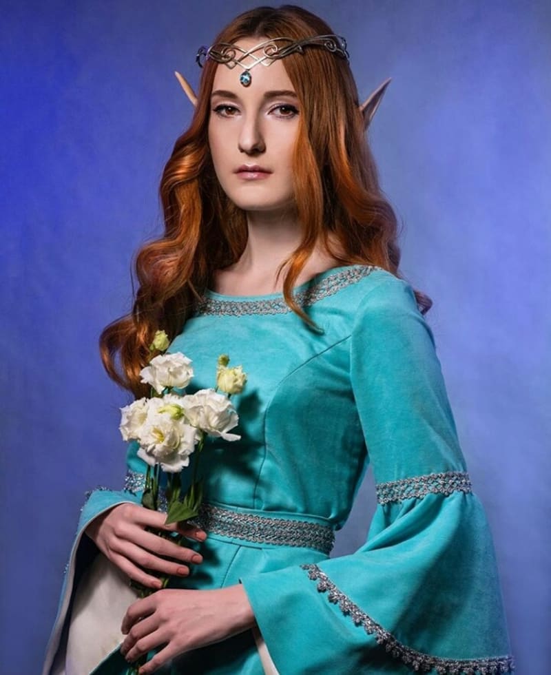 Диадема «С голубым подвесным камнем» - фото 7