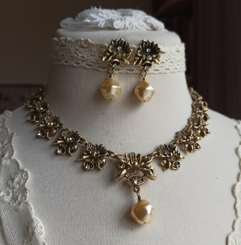 Комплект, колье и серьги - фото 1