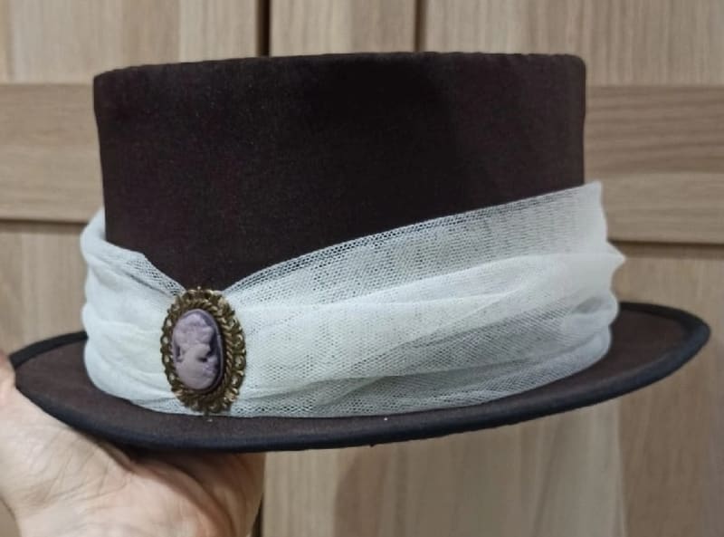 Цилиндр ручной работы, коричневый - фото 2