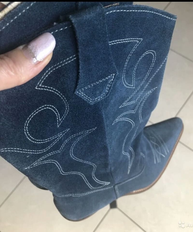 Сапожки казаки, синие - фото 2