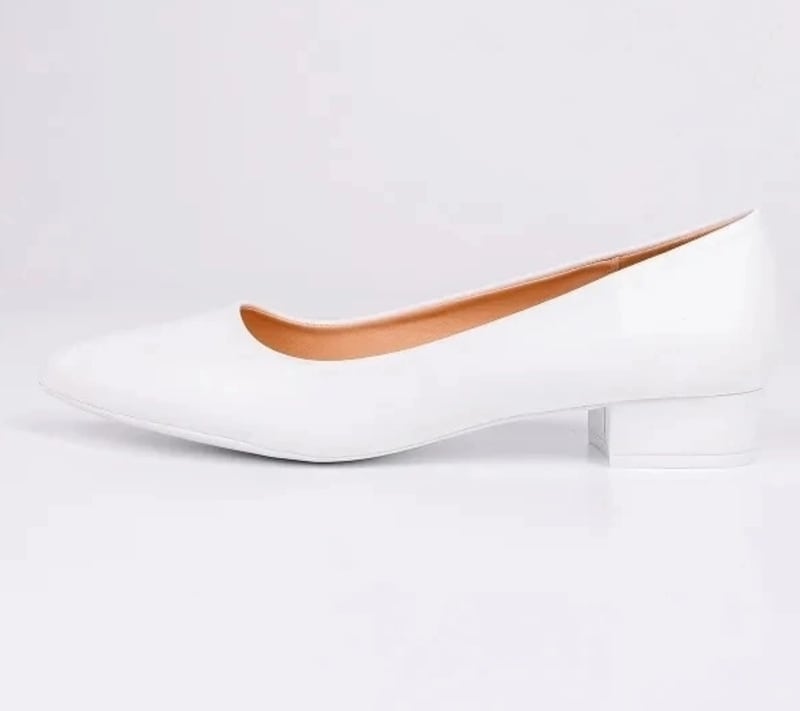 Туфли лодочки белые, кож - фото 2