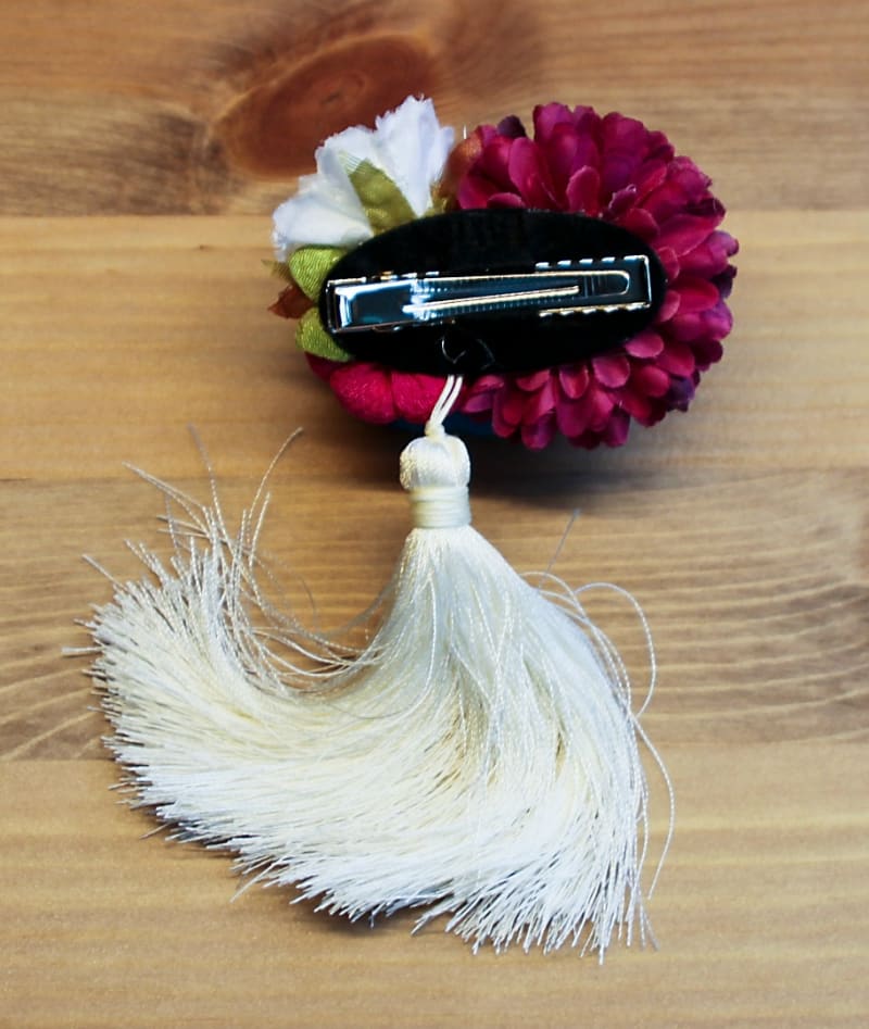 Заколка «Малиновая с кисточкой» - фото 2