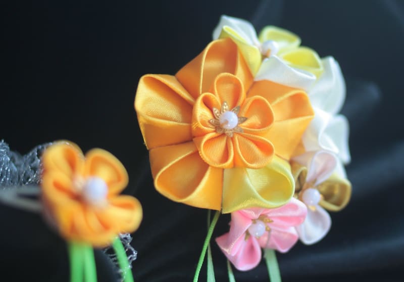 Канзаши «Солнечный блик» - фото 3