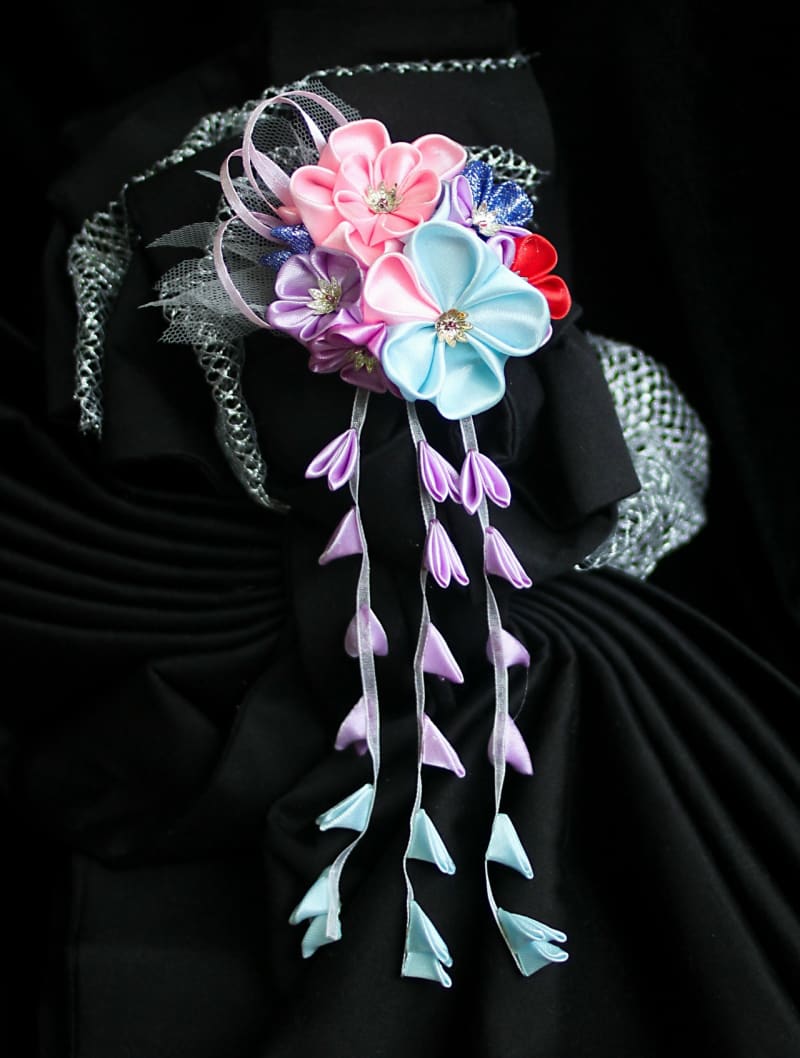 Украшение для волос «Бирюзовое с розовым» - фото 1