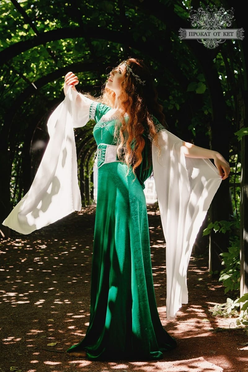 Эльфийское платье "Зелёная фея" - фото 3