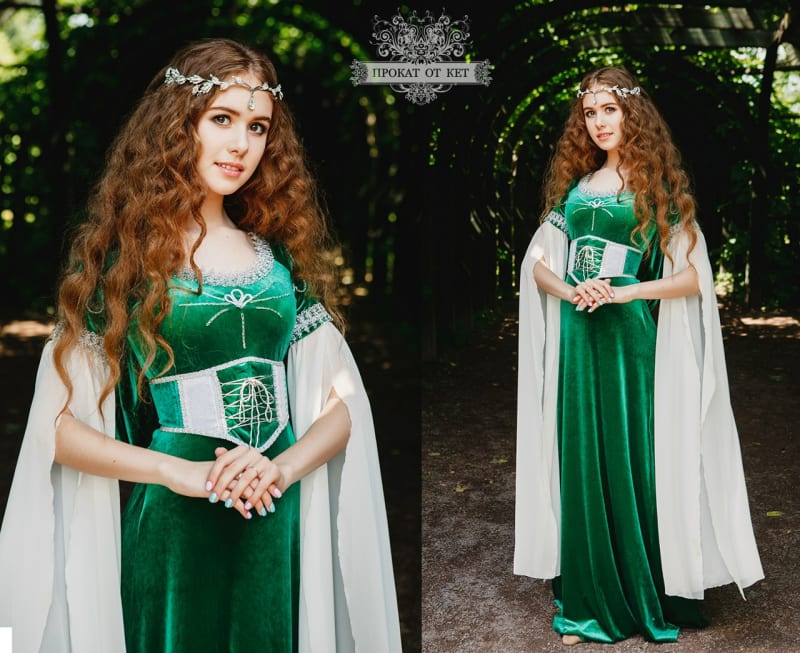 Эльфийское платье "Зелёная фея" - фото 4