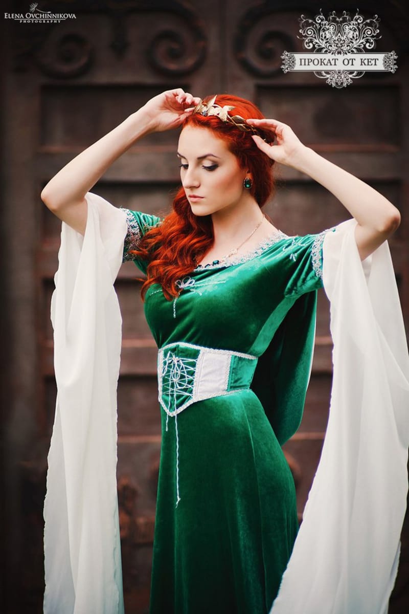 Эльфийское платье "Зелёная фея" - фото 7