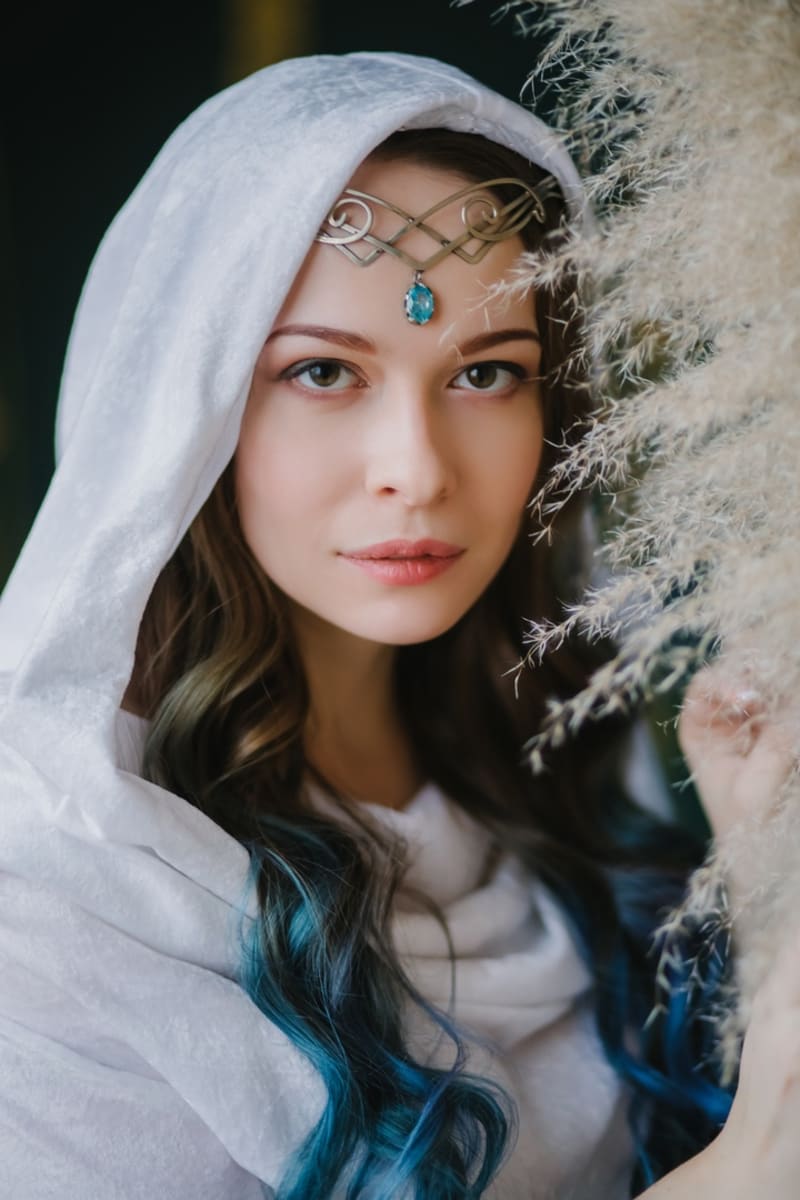 Эльфийское платье "Белый с серебром" - фото 4