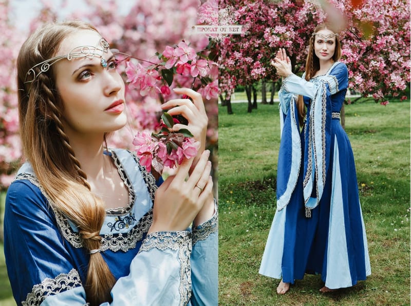 Эльфийское платье "Синий" - фото 2